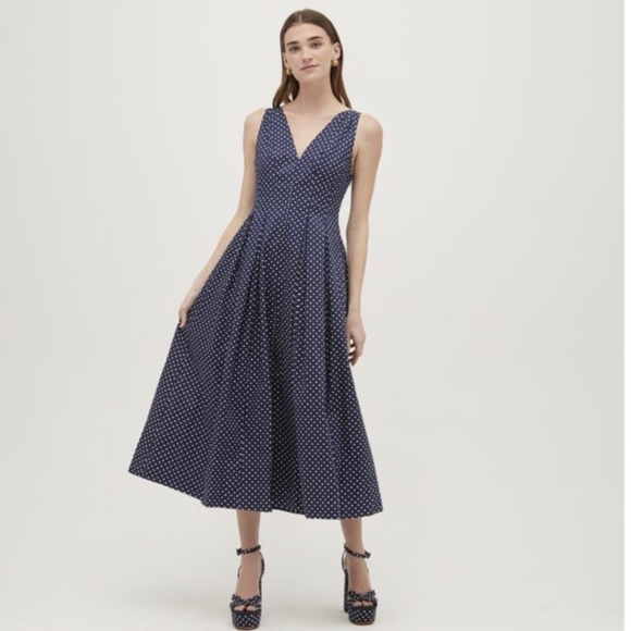 Hill House Dresses & Skirts - *SOLD*  Hill House Womens Jacqueline Cotton Satin Polka Dot Dress - Size S